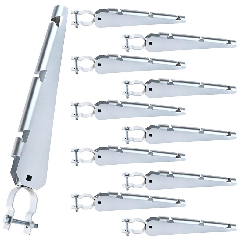 shengyi Barbed Wire Arm Extend Arm Barbed Wire for 1-3/8inch Hot-Dip Galvanized Steel Cornered Barbwire Arm Barbwire Arm Extensions for Chain Link Fence All Bolts Included Top Rail (5 pcs), silvery - Image 1
